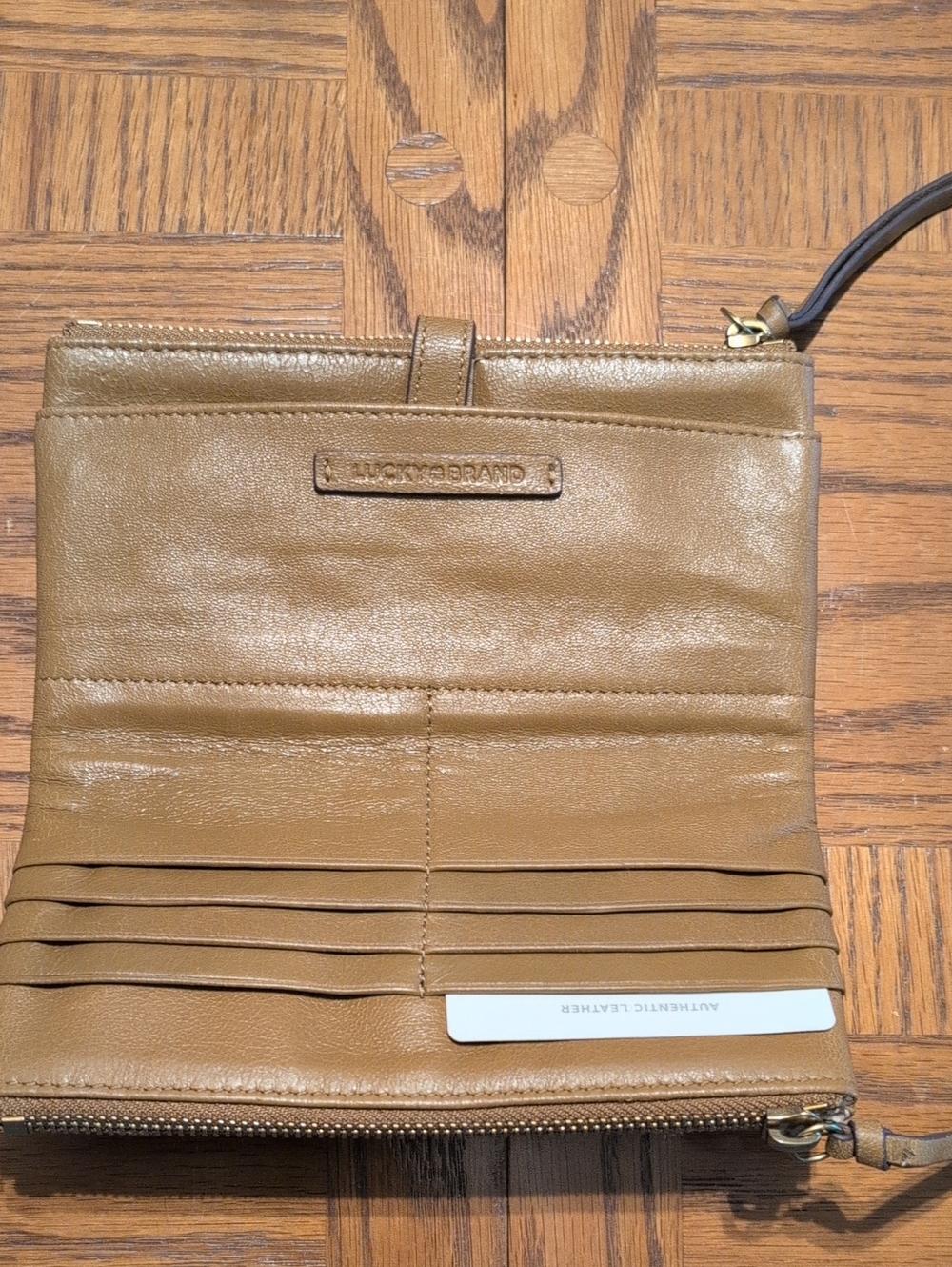 Lucky Brand Tan Leather Wristlet Wallet